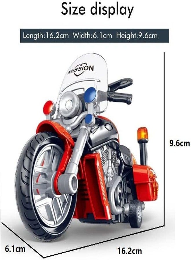 HDA GROUP Police Motorcycle Toy - Pull Back Motorcycle Toys, Tiny Gift with Music Lighting - Realistic Design Vehicle Toy for Kids 3+ Years for Indoor and Outdoor Play(Multicolor) - Image 2